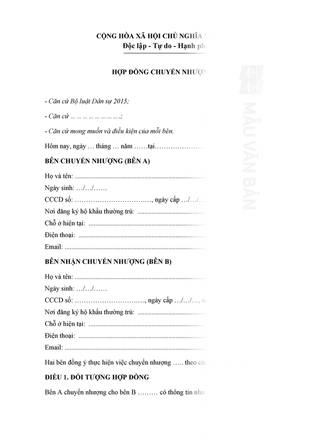 Hợp đồng chuyển nhượng