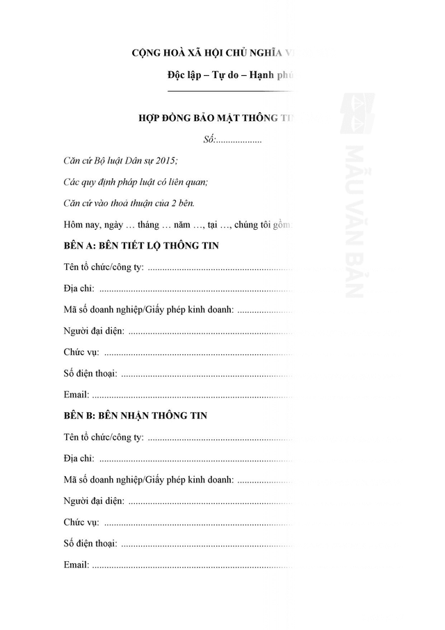 Hợp đồng bảo mật thông tin (NDA)