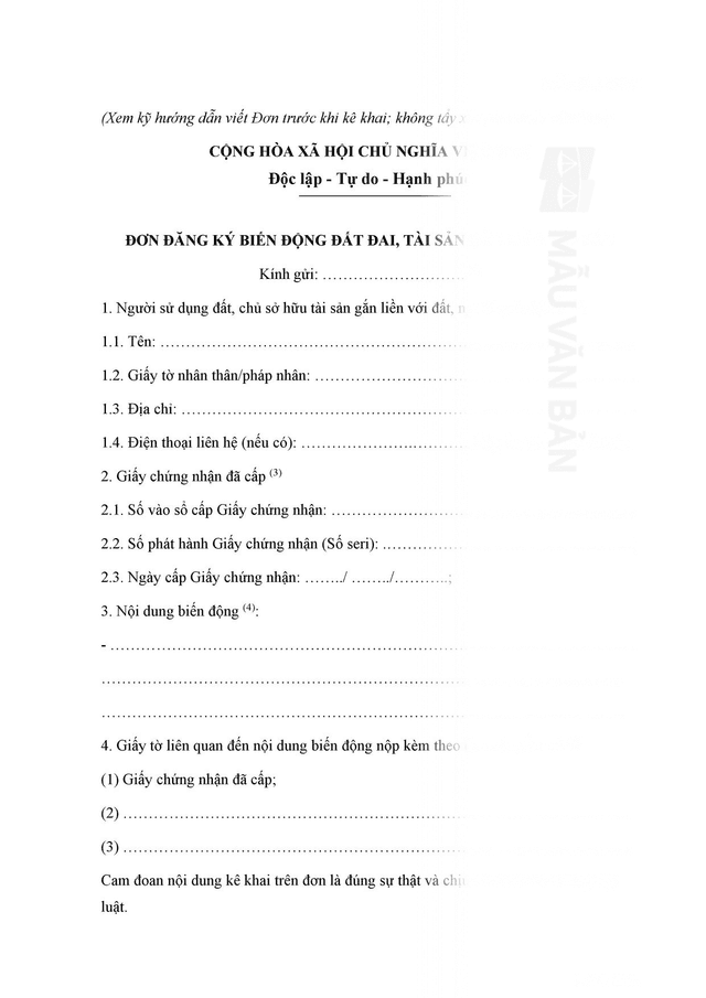 Mẫu đơn xin cấp lại sổ đỏ