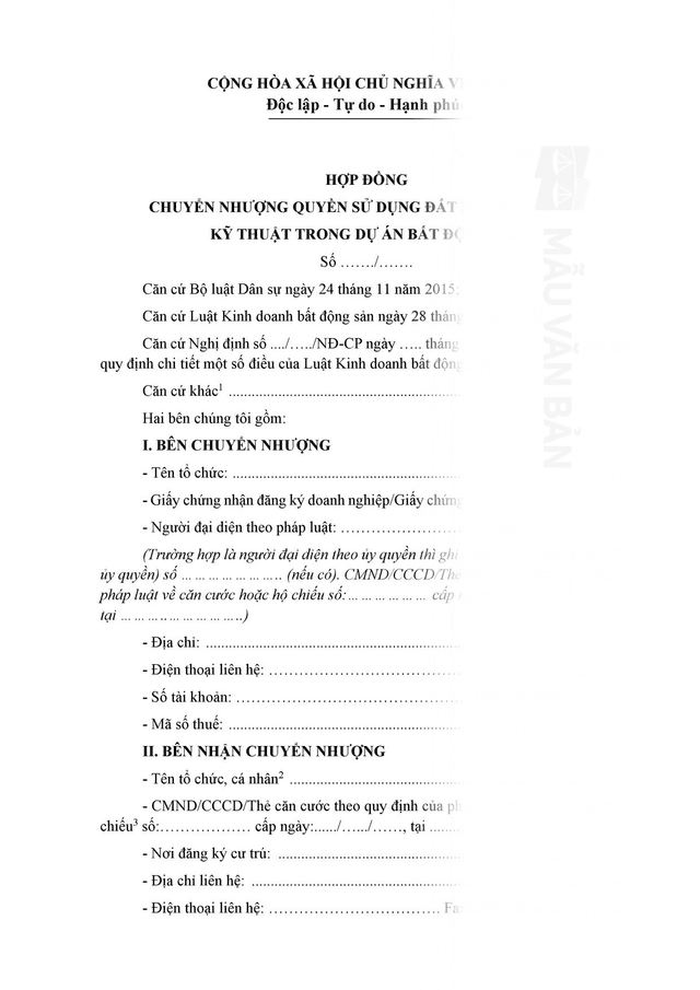 Giấy phép chuyển nhượng quyền sử dụng đất