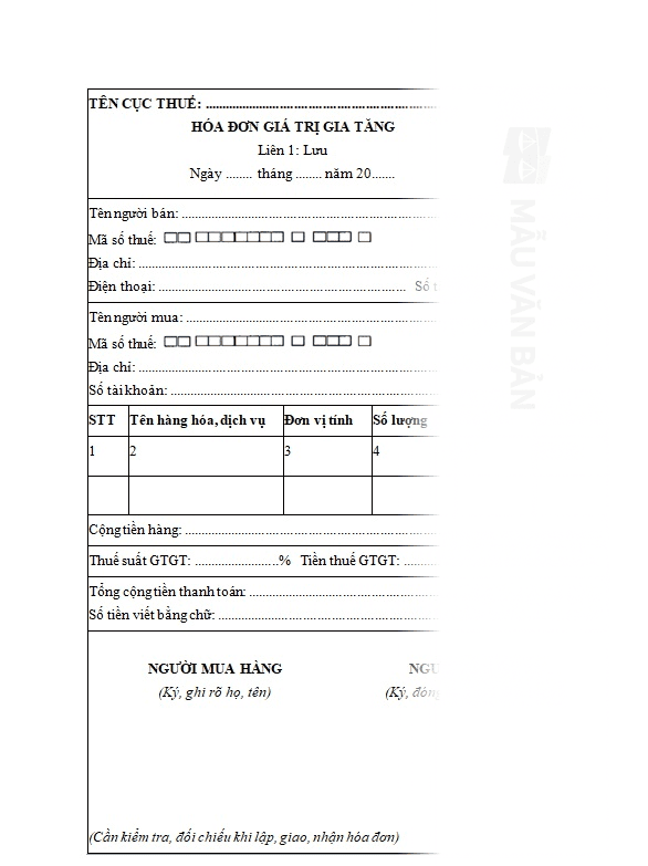 Mẫu hóa đơn gia công hàng hóa