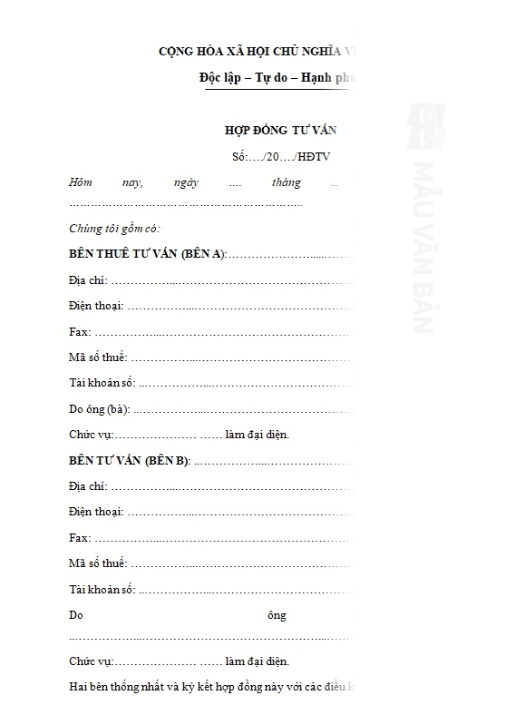 Hợp đồng tư vấn