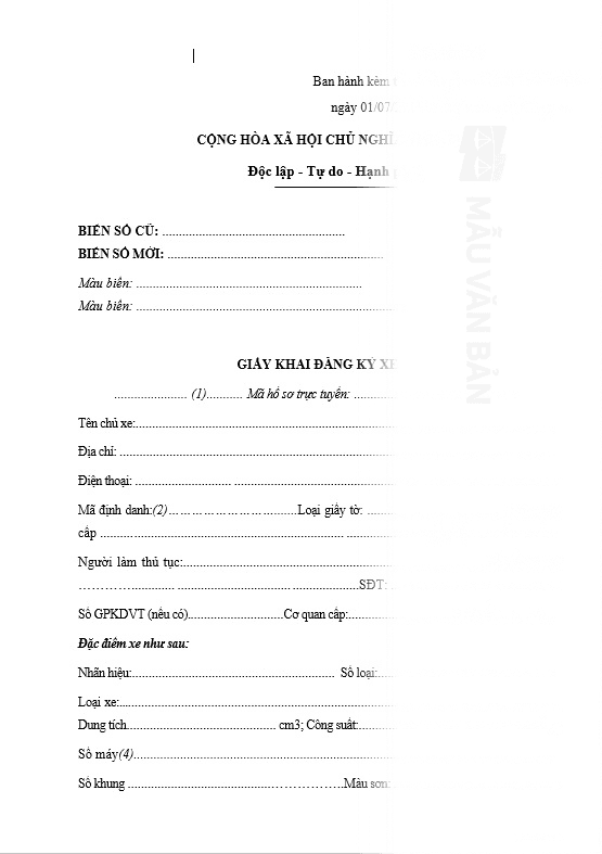 Đăng ký sang tên, di chuyển xe tại công an cấp huyện